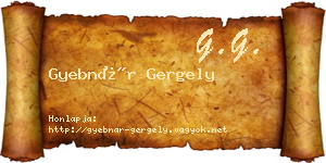 Gyebnár Gergely névjegykártya