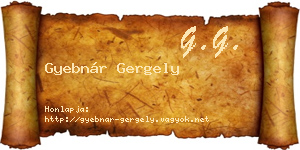 Gyebnár Gergely névjegykártya